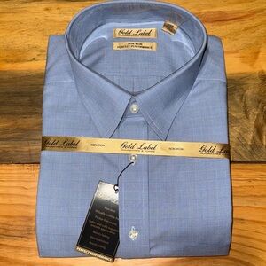 Roundtree & Yorke Gold Label Light Blue Dress Shirt, NWT, 2XB